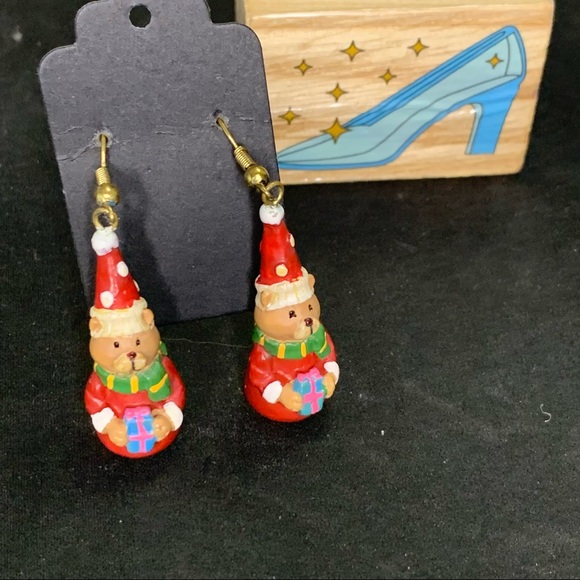 Vintage Fun Bear Holiday-Christmas vibes Drop Earrings - Picture 9 of 9